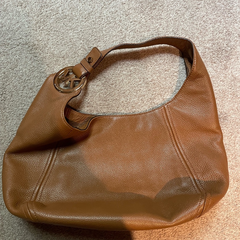Michael Kors Tan Hobo Leather Bag with Slouchy Silhouette